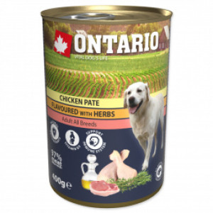 ONTARIO Dog Chicken Pate with Herbs - konservi suņiem 6 x 400g