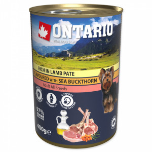 ONTARIO Dog Lamb Pate with Sea Buckthorn - konservi suņiem 400g