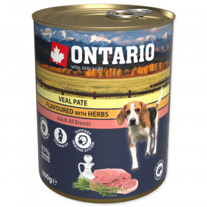 Konservi suņiem : Ontario Dog Veal Pate with Herbs 6 x 400g