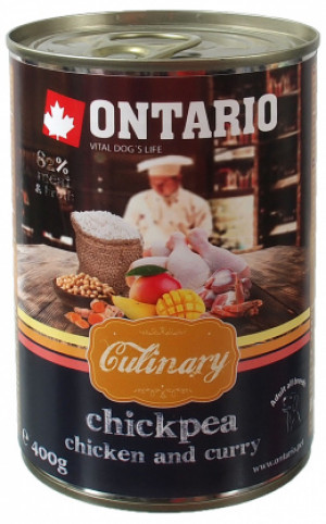 ONTARIO Dog Culinary Chickpea, Chicken and Curry - konservi suņiem 400g