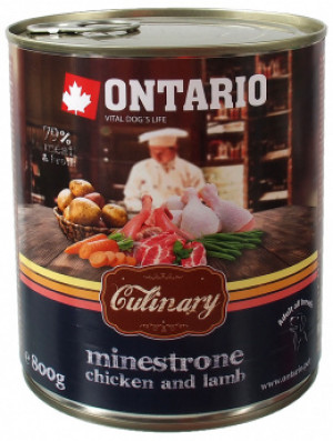 ONTARIO Dog Culinary Minestrone Chicken and Lamb - konservi suņiem 400g