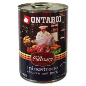 ONTARIO Dog Culinary Minestrone Chicken and Pork - konservi suņiem 400g