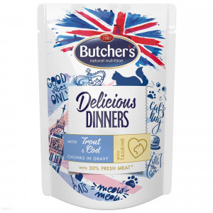 Butcher's Cat Classic Pro Series Delicious Dinner with trout&cod 12 x 100g