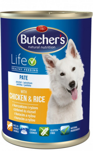 Butcher's WCD Rice Recipe with Chicken&Rice Pate Dog 1200g Cena norādīta par 1 gb. un ir spēkā pasūtot 6 gb.