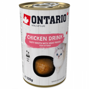 ONTARIO Drink Kitten Chicken - konservi kaķēniem 6 x 135g