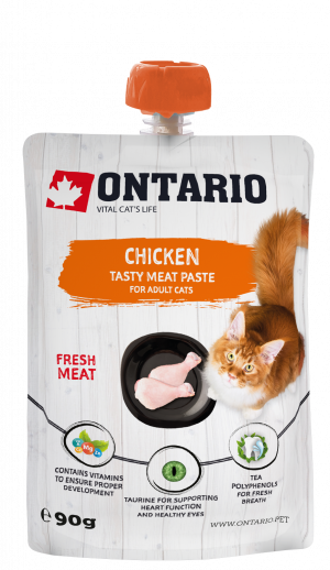 ONTARIO Chicken Fresh Meat Paste - gardums kaķiem 8 x 90g