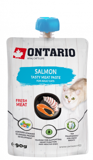 ONTARIO Salmon Fresh Meat Paste - gardums kaķiem 8 x 90g