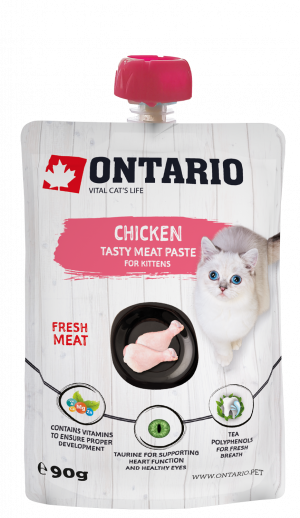 ONTARIO Kitten Chicken Fresh Meat Paste - gardums kaķēniem 8 x 90g