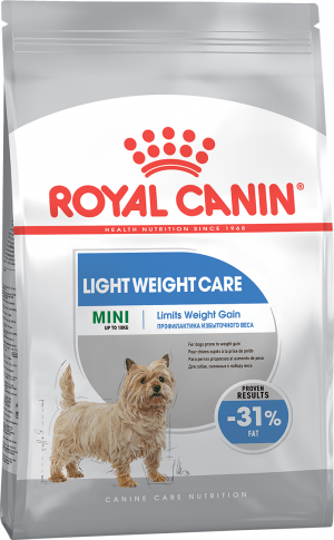 Royal Canin CCN MINI LIGHT WEIGHT CARE 8kg Cena norādīta par 1 gb. un ir spēkā pasūtot 2 gb.