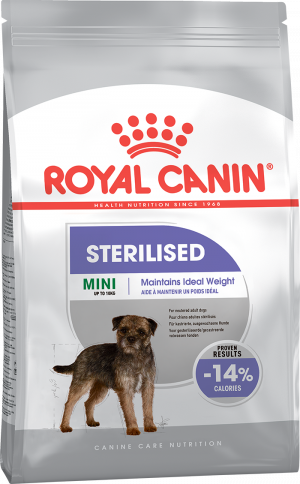 Royal Canin CCN MINI STERILISED 8kg Cena norādīta par 1 gb. un ir spēkā pasūtot 2 gb.
