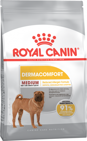 Royal Canin CCN MEDIUM DERMACOMFORT 12kg Cena norādīta par 1 gb. un ir spēkā pasūtot 2 gb.