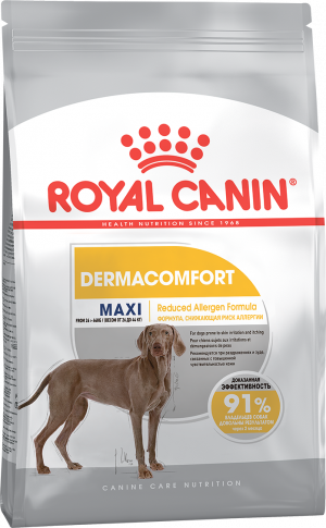 Royal Canin CCN MAXI DERMACOMFORT 12kg Cena norādīta par 1 gb. un ir spēkā pasūtot 2 gb.