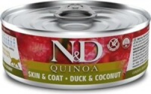 FARMINA N&D NATURAL & DELICIOUS Cat Quinoa Duck Coconut SKIN&COAT 6 x 80g