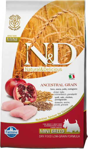 FARMINA N&D NATURAL & DELICIOUS Dog Low Grain CHICKEN & Pomegranate ADULT S 7kg