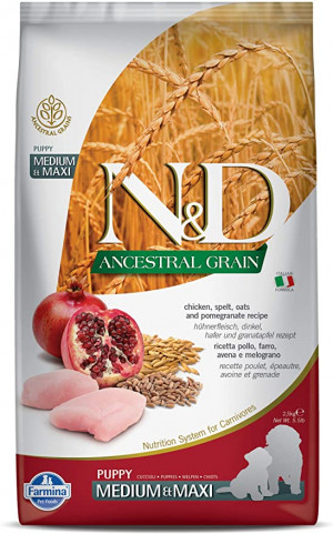 FARMINA N&D NATURAL & DELICIOUS Dog Low Grain CHICKEN & Pomegranate PUPPY M/L 12kg