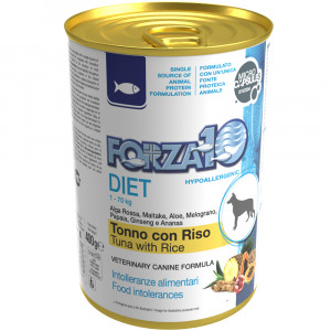 Forza10 Hypoallergenic Diet Line Tuna & Rice - konservi suņiem 400g Cena norādīta par 1 gb. un ir spēkā pasūtot 6 gb.