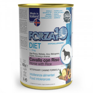 Forza10 Hypoallergenic Diet Line Horse & Rice - konservi suņiem 400g Cena norādīta par 1 gb. un ir spēkā pasūtot 6 gb.