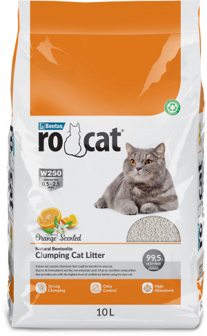 RoCat Orange Perfumed cementējošas smiltis kaķu tualetei 10L Cena norādīta par 1 gb. un ir spēkā pasūtot 2 gb.