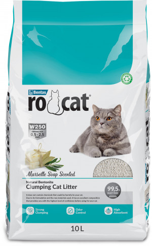 RoCat Marsilla Soap Perfumed cementējošas smiltis kaķu tualetei 10L Cena norādīta par 1 gb. un ir spēkā pasūtot 2 gb.