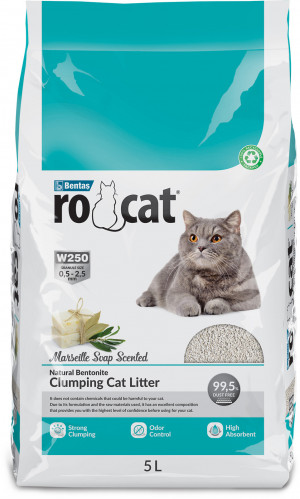 RoCat Marsilla Soap Perfumed cementējošas smiltis kaķu tualetei 5L Cena norādīta par 1 gb. un ir spēkā pasūtot 2 gb.