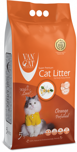 VAN CAT Orange - cementējošas smiltis kaķu tualetei 5kg