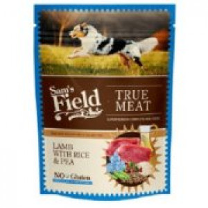 Sam's Field DOG POUCH Lamb with Rice&Pea 260g Cena norādīta par 1 gb. un ir spēkā pasūtot 6 gb.