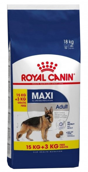 Royal Canin SHN Maxi Adult 15 kg + 3kg x 2gab. Cena norādīta par 1 gb. un ir spēkā pasūtot 2 gb.