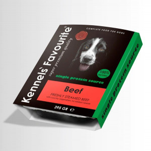Kennels' Favourite Superpremium food for dogs with beef 395g- suņu konservi ar liellopu, cena ir norādīta par 1gab