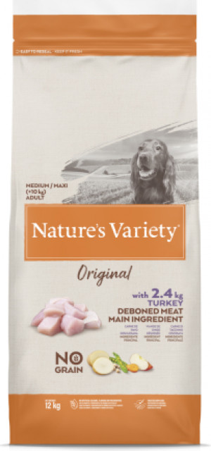 Nature's Variety Dog Original No Grain Medium Adult Turkey 12 Kg