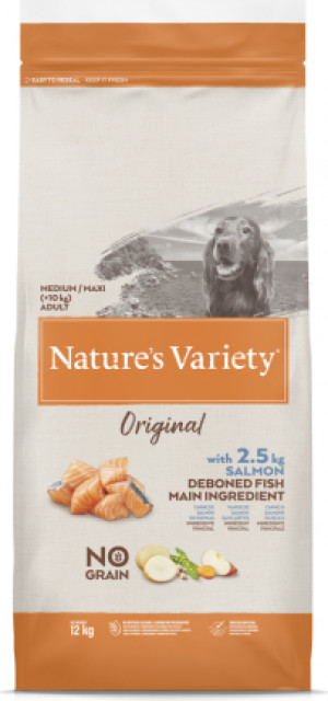 Nature's Variety Dog Original No Grain Medium Adult Salmon 12 Kg