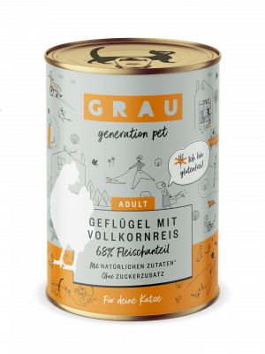 GRAU Geflügel Mit  Vollkornreis 400g