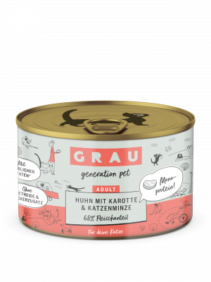 GRAU Huhn mit Karotte & Katzenminze 200g