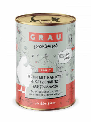 GRAU Huhn mit Karotte & Katzenminze 400g