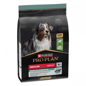 PRO PLAN Medium Adult Dog Sensitive Digestion OptiDigest - sausā barība vidēja lieluma &scaron;ķirņu suņiem ar jutīgu gremo&scaron;anas sistēmu 3kg