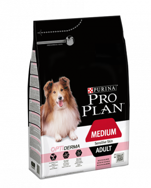 PRO PLAN Medium Adult Dog Sensitive Skin OptiDerma - sausā barība suņiem ar jutīgu ādu 3kg
