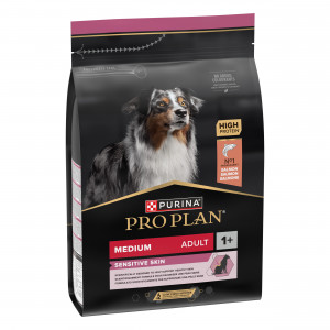 PRO PLAN Medium Adult Dog Sensitive Skin OptiDerma - sausā barība suņiem ar jutīgu ādu 3kg