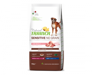 NATURAL TRAINER DOG SENSITIVE NO GRAIN ADULT MEDIUM/MAXI PORK 12 KG