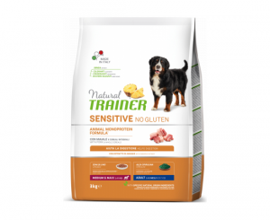 NATURAL TRAINER DOG SENSITIVE NO GLUTEN ADULT MEDIUM/MAXI PORK 3KG