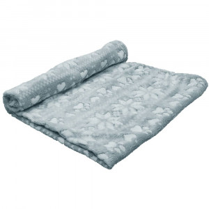 Nobby XMAS Fleece Plaid "FLOKON" plīša pleds suņiem un kaķiem, pelēks