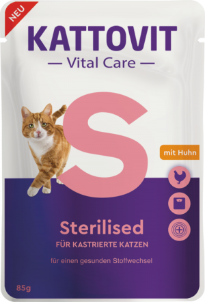 Kattovit Vital Care Sterilised 85g x12gab   Cena norādīta par 1 gb. un ir spēkā pasūtot 12 gb.