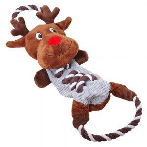 Nobby X-mas  plush reindeer with rope with squeaker 48 cm