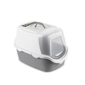 STEFANPLAST Kaķu tualete Cathy Easy Clean Balts/akmens pelēks