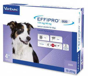 EFFIPRO DUO  Pilieni uz skausta suņiem N4 134mg/40mg (10-20 kg)