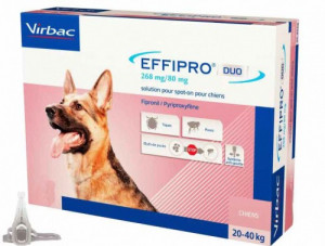 EFFIPRO DUO Pilieni uz skausta  liela auguma suņiem N4 268mg/40mg (20-40 kg)