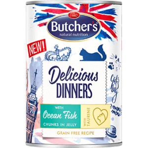 Butcher's CAT Delicious Dinner with sea fish chunks in jelly 400g