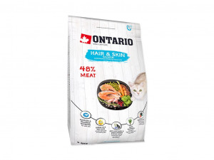 Sausā barība kaķiem - Ontario Cat Hair and Skin, 2 kg