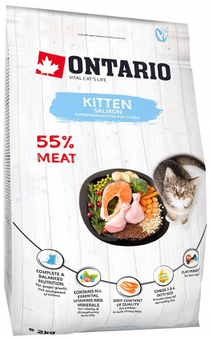 Ontario Cat Kitten sausā barība - lasis 2 kg