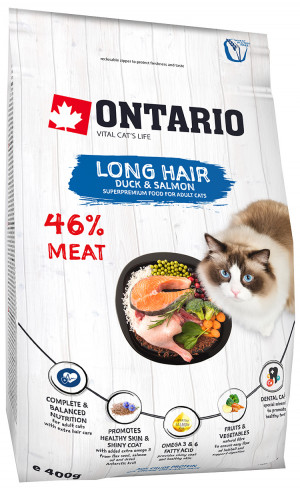 Ontario Cat Longhair sausā barība  0.4 kg