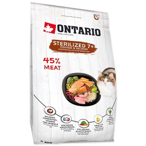 Ontario Cat sterilised 7+ sausā barība  2 kg