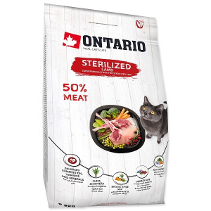 Ontario Cat Sterilised Lamb sausā barība 2 kg
